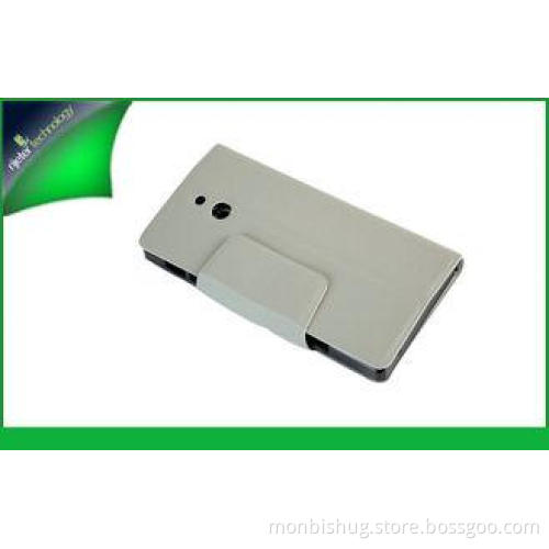 White / Pink Xperia P Sony Leather Cases With Kickstand Fli